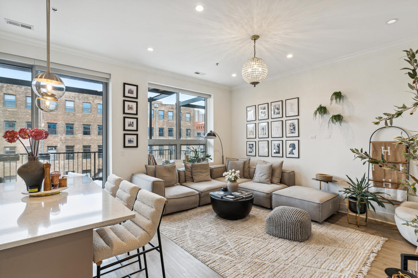 Untitled Chicago living room real estate photography with city views